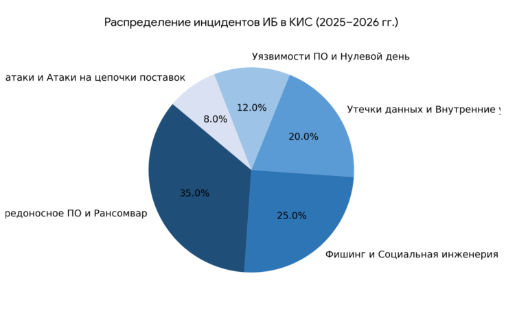 Рис. 1. Структура актуальных угроз информационной безопасности КИС (2025–2026 гг.)